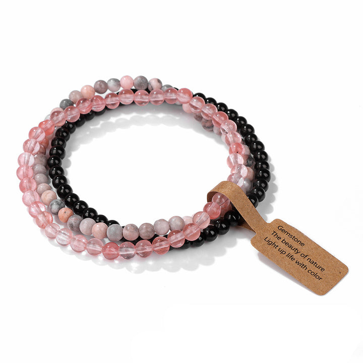 Bracciale Olivenorma 3 pezzi da 4 mm in perline di pietra naturale
