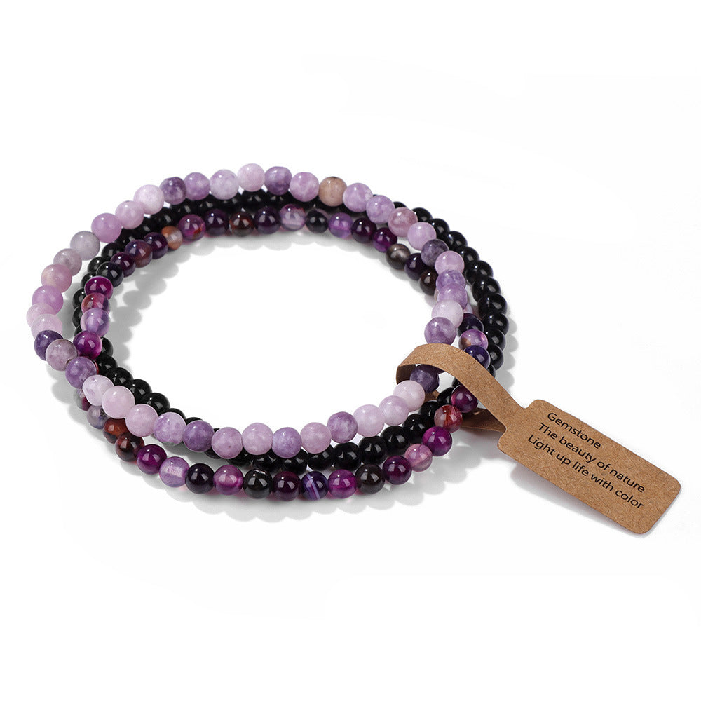 Bracciale Olivenorma 3 pezzi da 4 mm in perline di pietra naturale