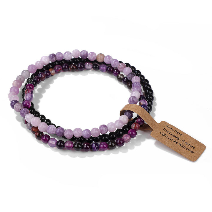 Bracciale Olivenorma 3 pezzi da 4 mm in perline di pietra naturale