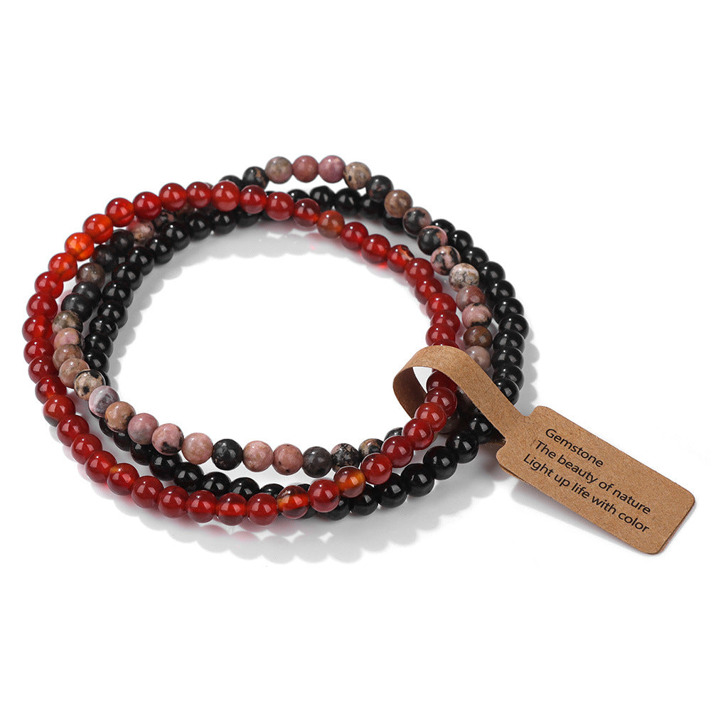 Bracciale Olivenorma 3 pezzi da 4 mm in perline di pietra naturale