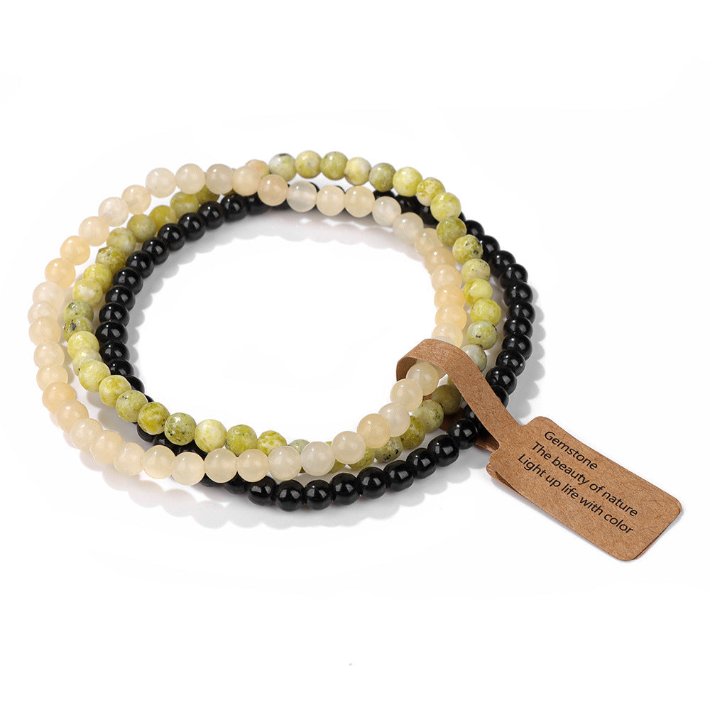 Bracciale Olivenorma 3 pezzi da 4 mm in perline di pietra naturale