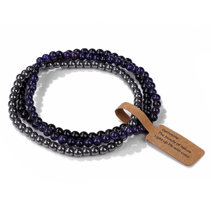 Bracciale Olivenorma 3 pezzi da 4 mm in perline di pietra naturale