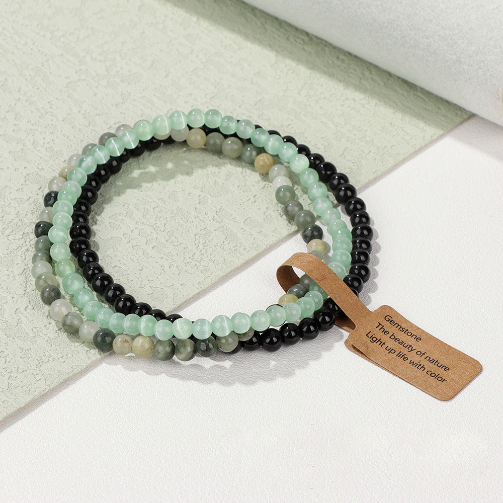 Bracciale Olivenorma 3 pezzi da 4 mm in perline di pietra naturale