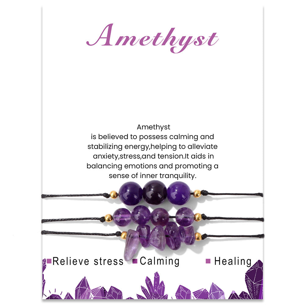 Olivenorma Set di bracciali con perline di ghiaia in pietra naturale