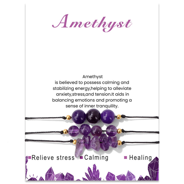 Olivenorma Set di bracciali con perline di ghiaia in pietra naturale