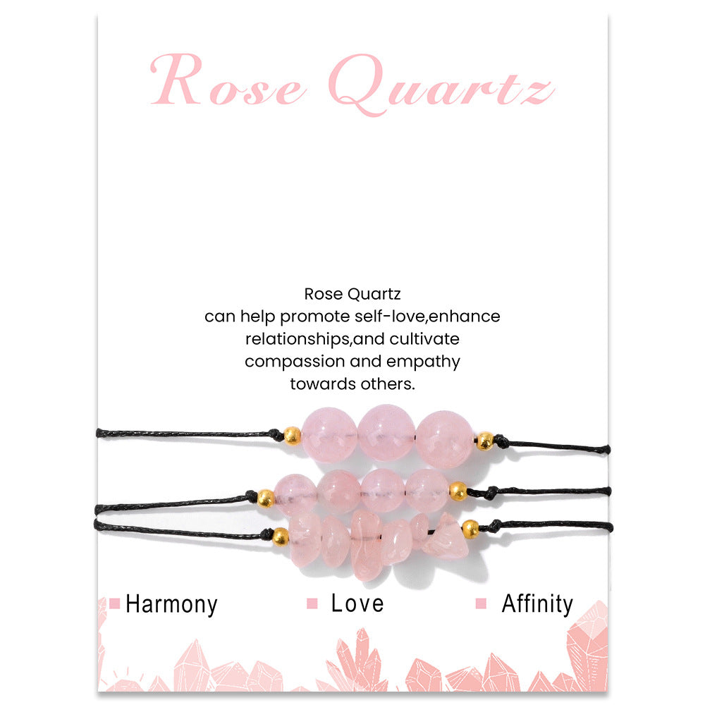 Olivenorma Set di bracciali con perline di ghiaia in pietra naturale