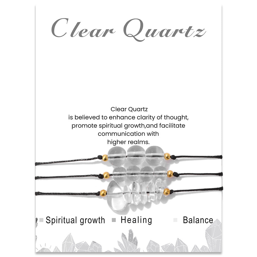 Olivenorma Set di bracciali con perline di ghiaia in pietra naturale