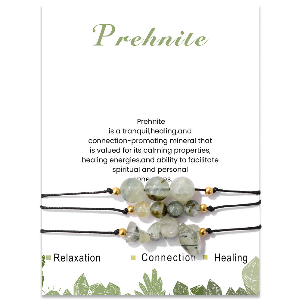 Olivenorma Set di bracciali con perline di ghiaia in pietra naturale