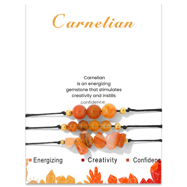 Olivenorma Set di bracciali con perline di ghiaia in pietra naturale