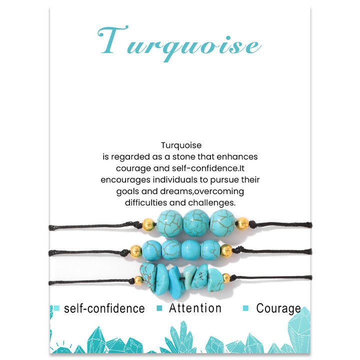 Olivenorma Set di bracciali con perline di ghiaia in pietra naturale