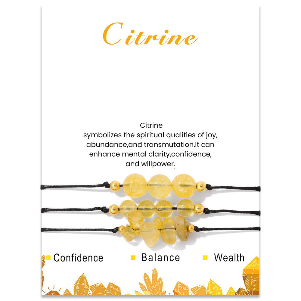 Olivenorma Set di bracciali con perline di ghiaia in pietra naturale