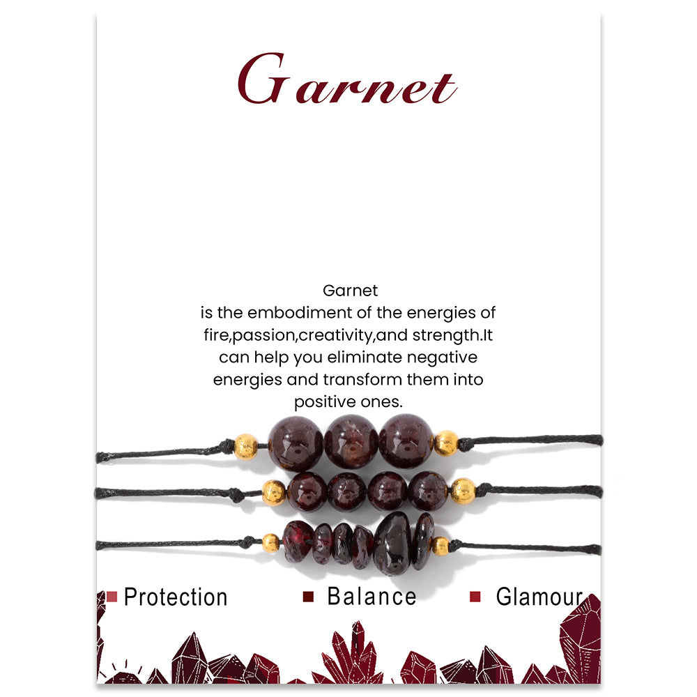 Olivenorma Set di bracciali con perline di ghiaia in pietra naturale