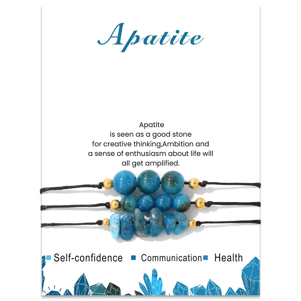 Olivenorma Set di bracciali con perline di ghiaia in pietra naturale