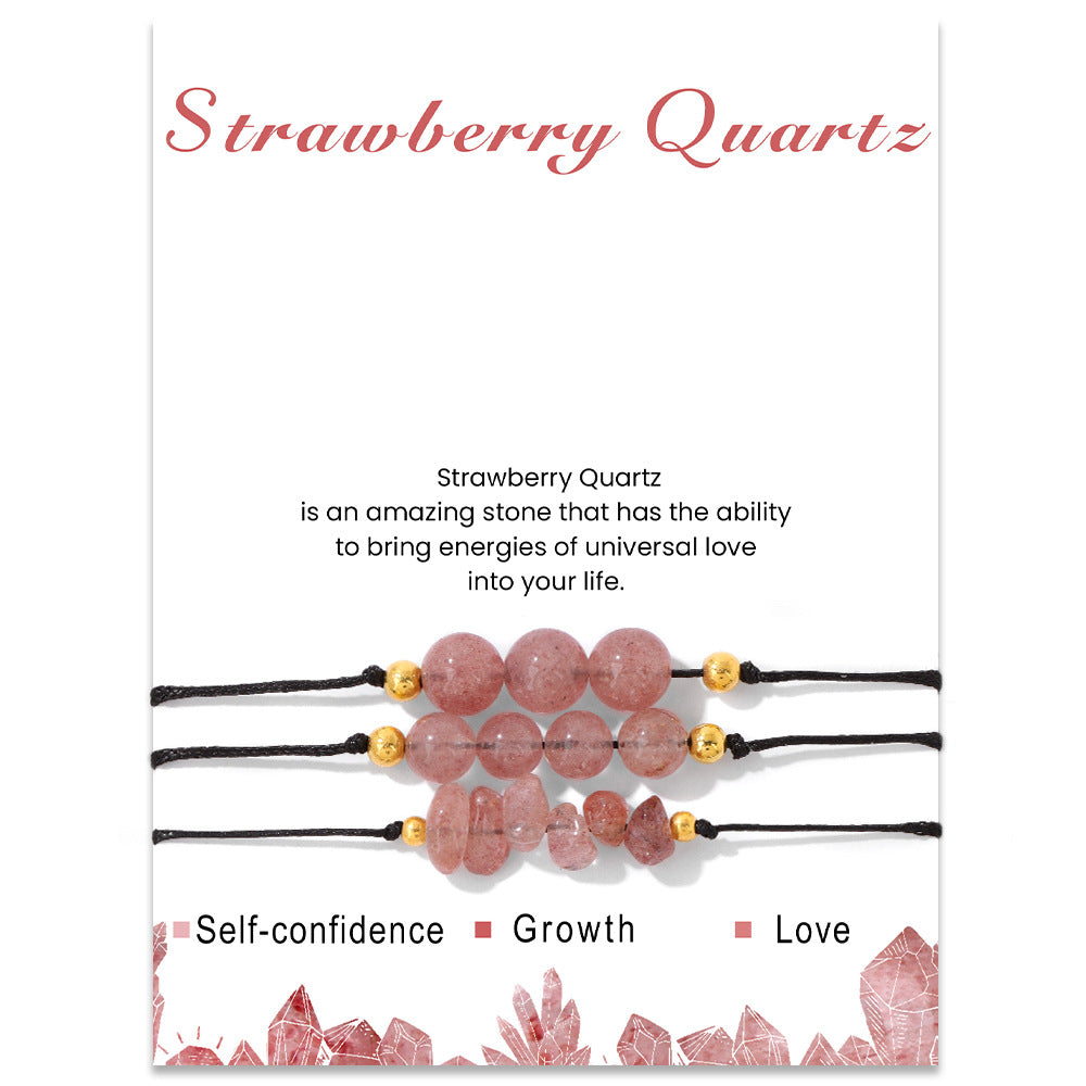 Olivenorma Set di bracciali con perline di ghiaia in pietra naturale