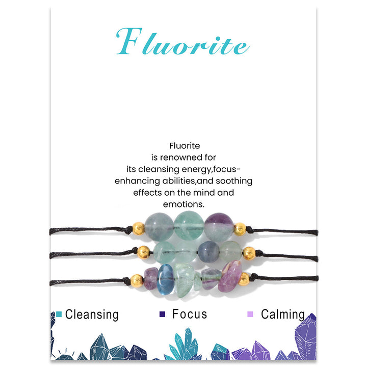 Olivenorma Set di bracciali con perline di ghiaia in pietra naturale