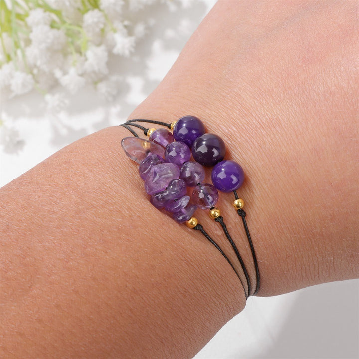 Olivenorma Set di bracciali con perline di ghiaia in pietra naturale