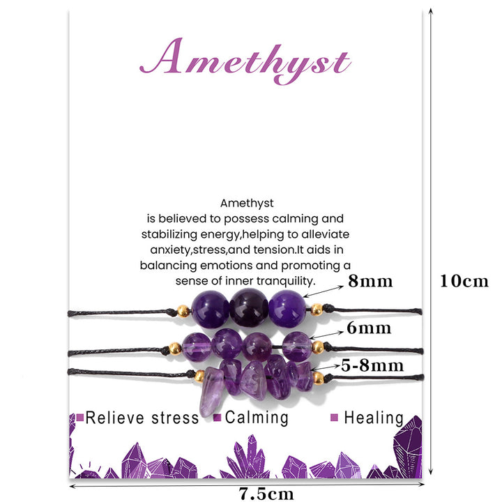 Olivenorma Set di bracciali con perline di ghiaia in pietra naturale