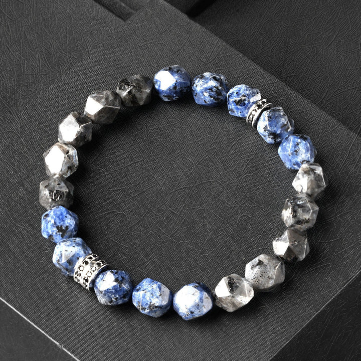 Braccialetto regolabile sfaccettato a forma di diamante con pietra energetica naturale Olivenorma 