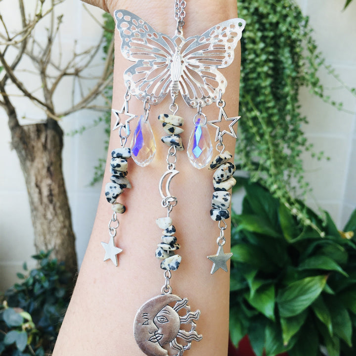 Olivenorma Suncatcher Butterfly Style Sole Luna Wind Chime