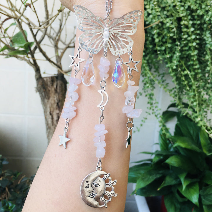 Olivenorma Suncatcher Butterfly Style Sole Luna Wind Chime
