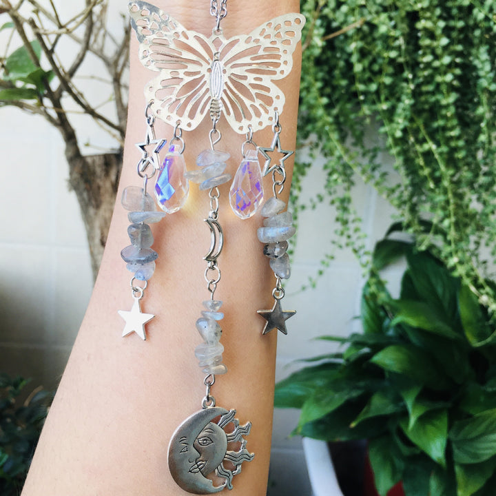 Olivenorma Suncatcher Butterfly Style Sole Luna Wind Chime