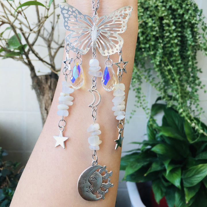 Olivenorma Suncatcher Butterfly Style Sole Luna Wind Chime