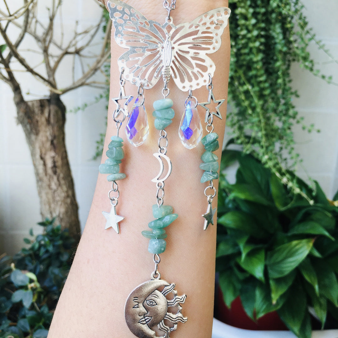 Olivenorma Suncatcher Butterfly Style Sole Luna Wind Chime