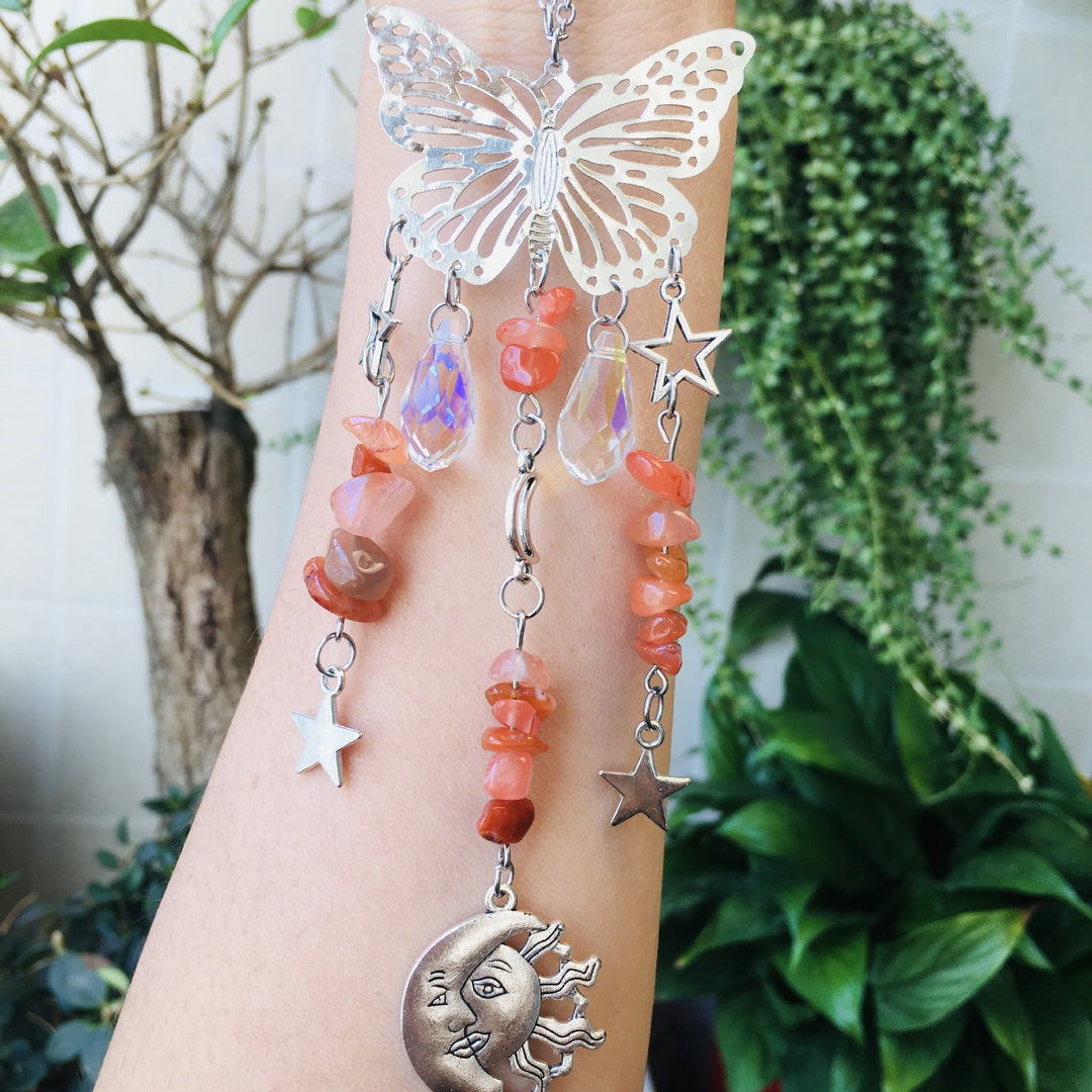 Olivenorma Suncatcher Butterfly Style Sole Luna Wind Chime