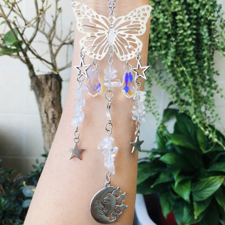 Olivenorma Suncatcher Butterfly Style Sole Luna Wind Chime