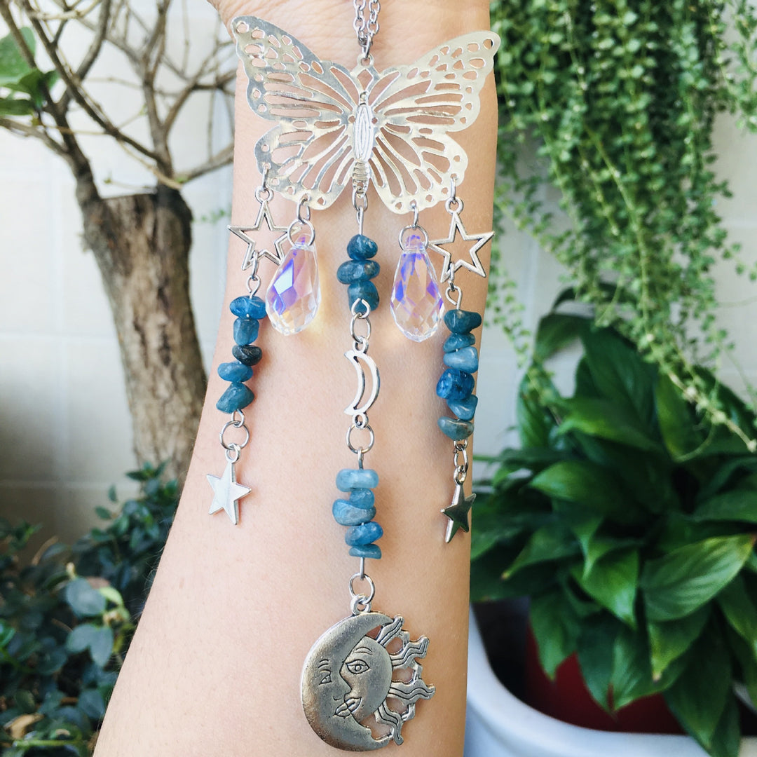 Olivenorma Suncatcher Butterfly Style Sole Luna Wind Chime