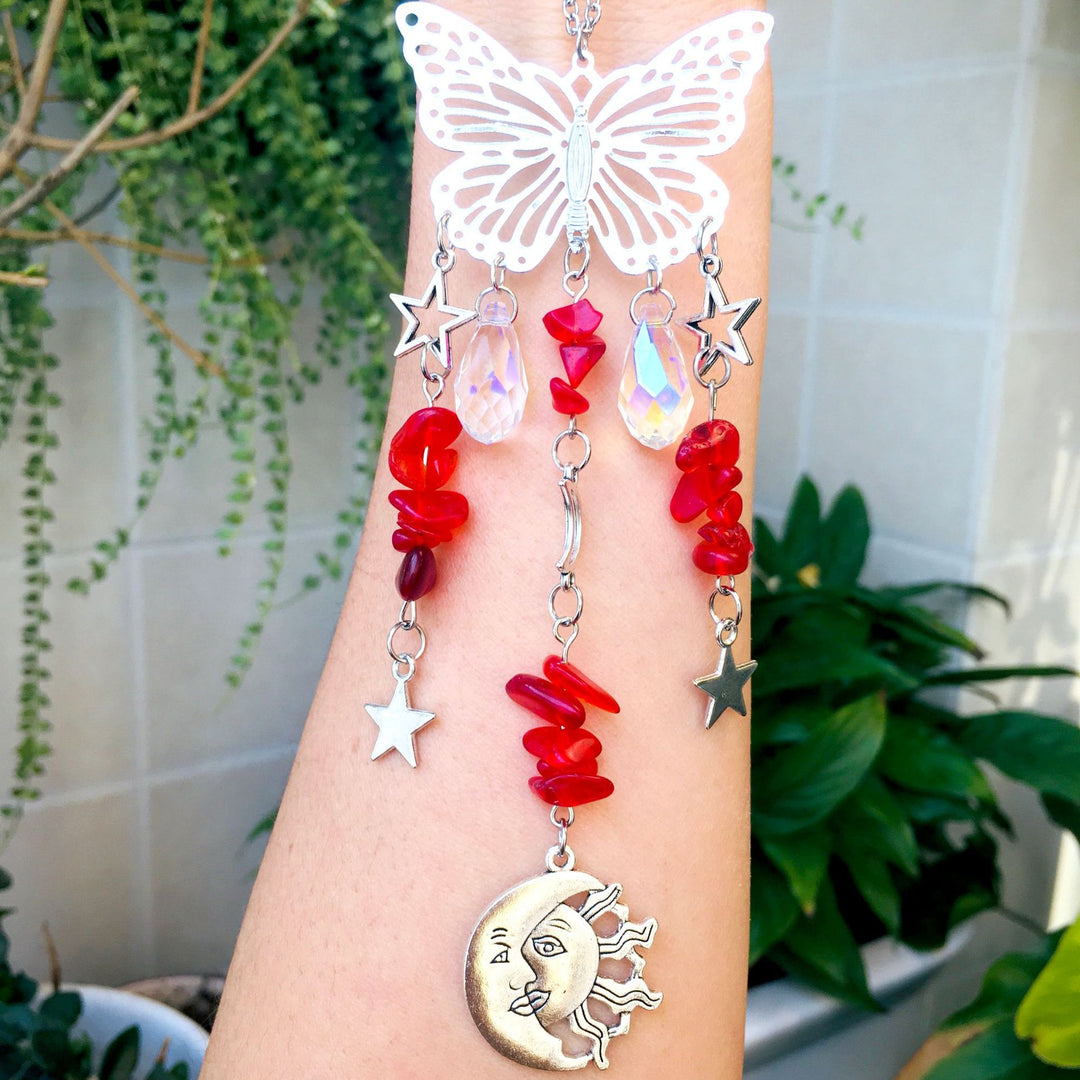 Olivenorma Suncatcher Butterfly Style Sole Luna Wind Chime