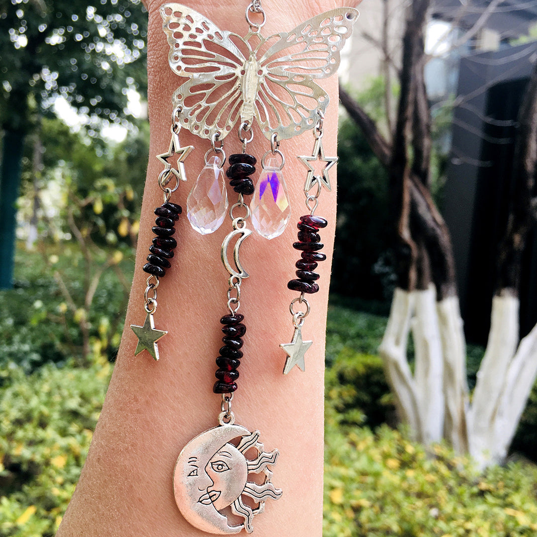 Olivenorma Suncatcher Butterfly Style Sole Luna Wind Chime