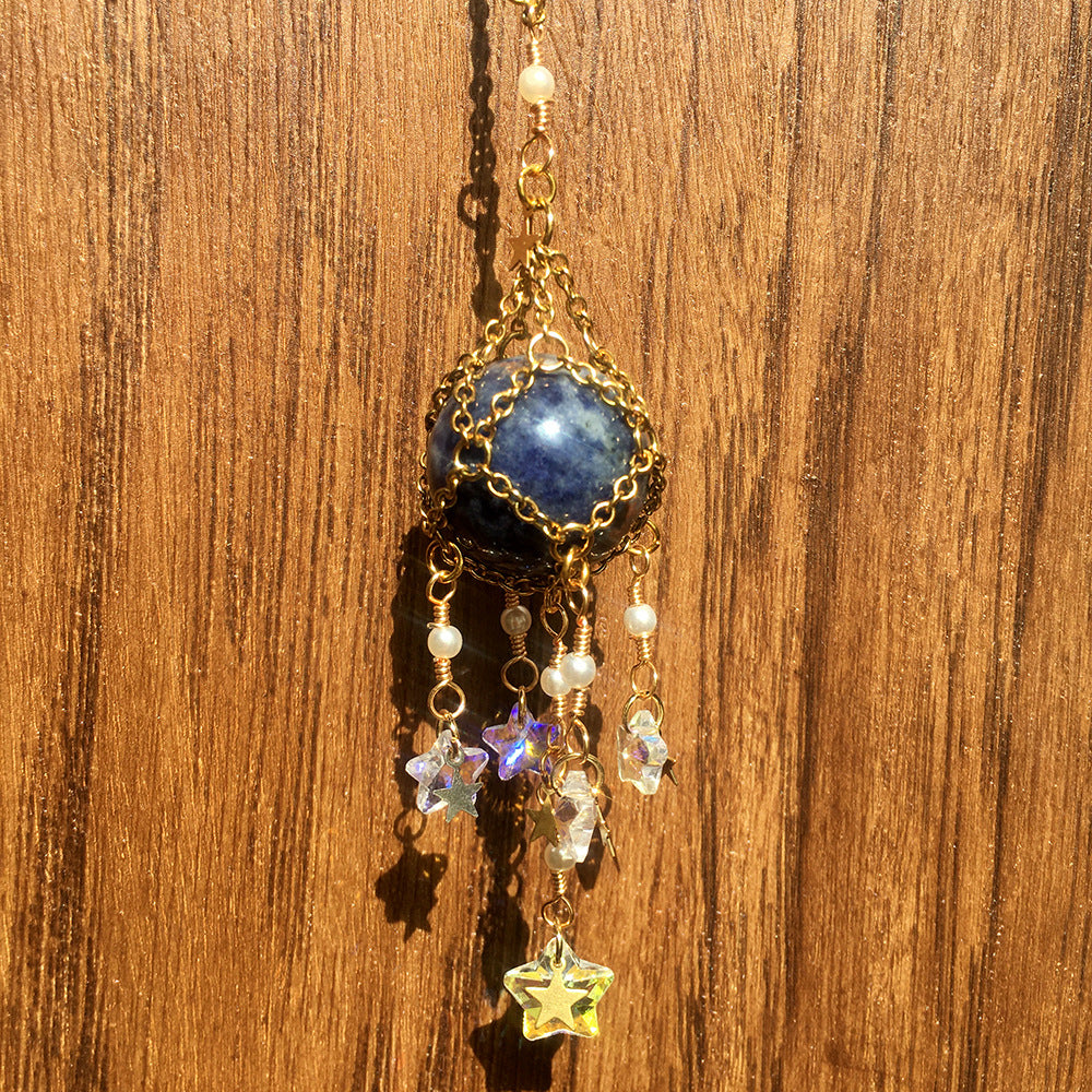 Olivenorma Natural Crystal Pietra originale pendente Campanello a vento 
