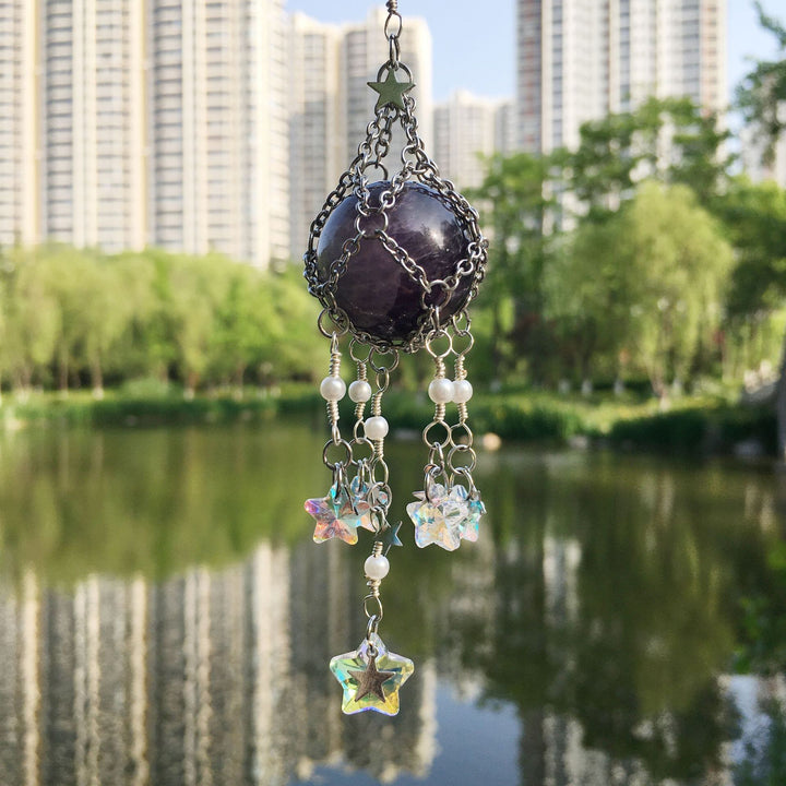 Olivenorma Natural Crystal Pietra originale pendente Campanello a vento 