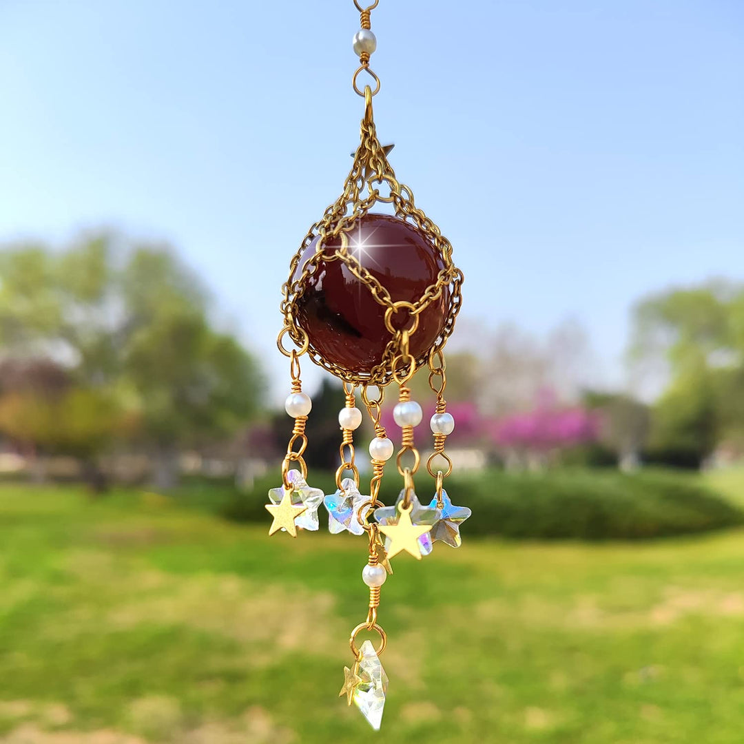Olivenorma Natural Crystal Pietra originale pendente Campanello a vento 