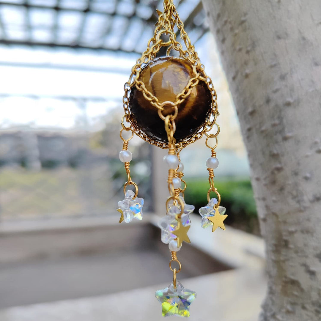 Olivenorma Natural Crystal Pietra originale pendente Campanello a vento 
