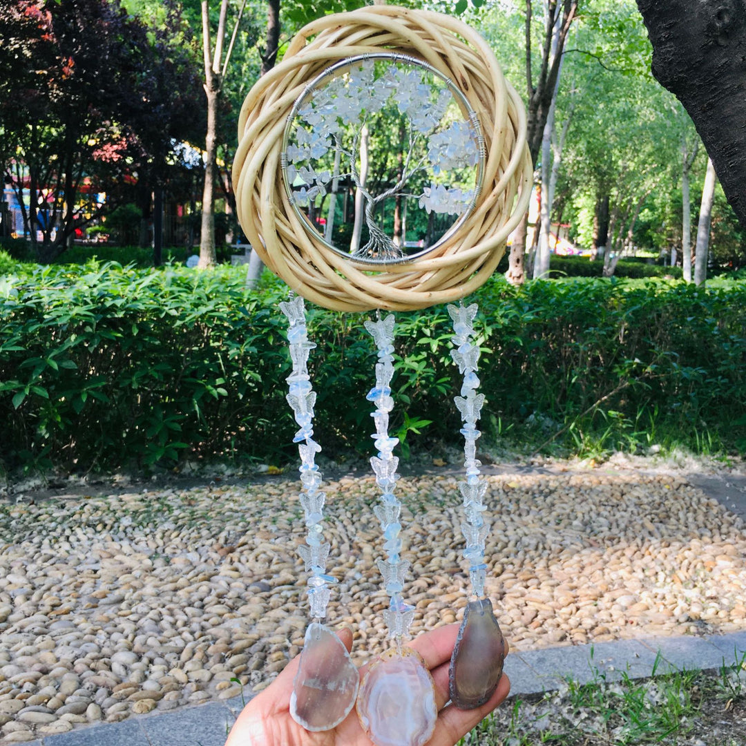 Olivenorma Albero della vita Campanello a vento in agata di cristallo