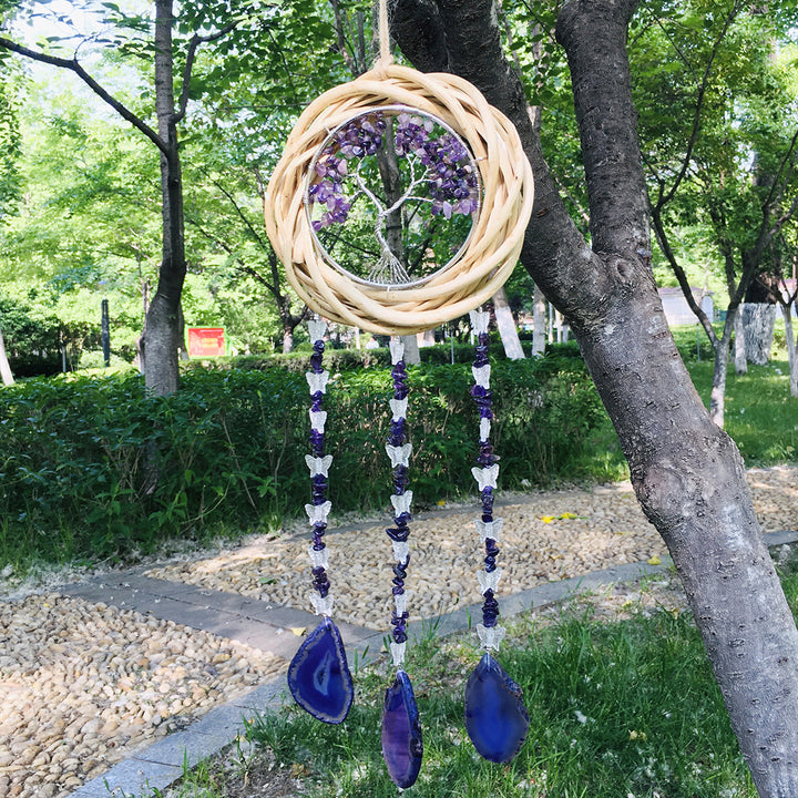Olivenorma Albero della vita Campanello a vento in agata di cristallo