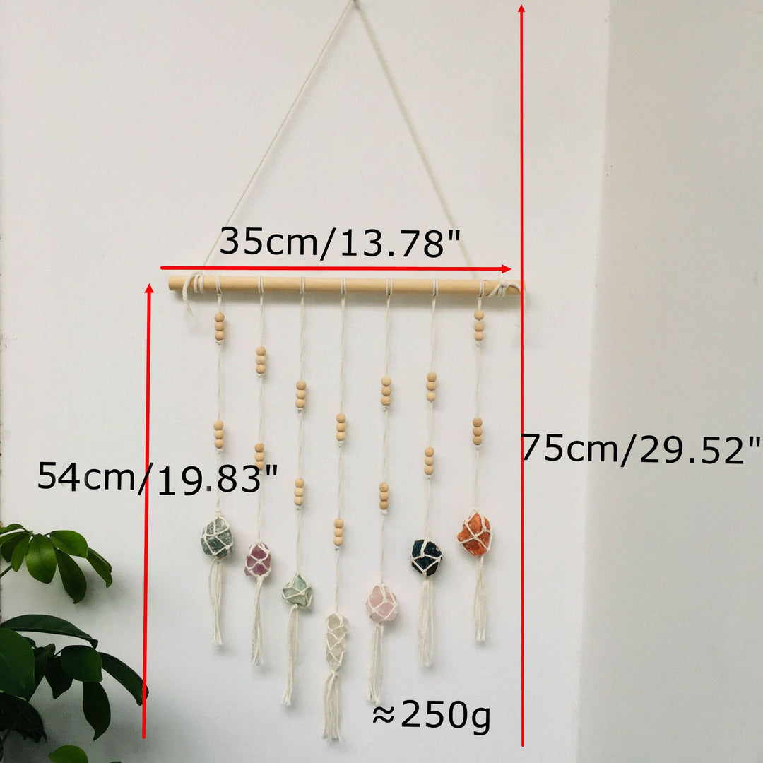 Olivenorma Boho ornamenti pendenti in cristallo Chakra intrecciati a mano 