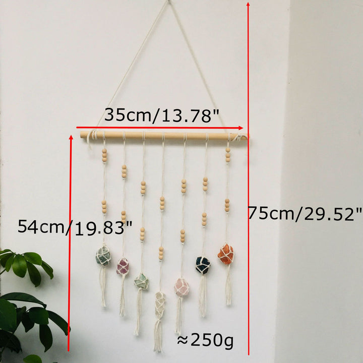 Olivenorma Boho ornamenti pendenti in cristallo Chakra intrecciati a mano 