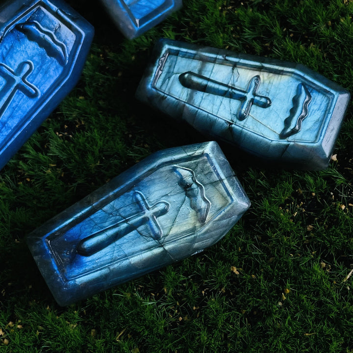 Decorazione di Halloween con pietra preziosa curativa in cristallo di labradorite Olivenorma