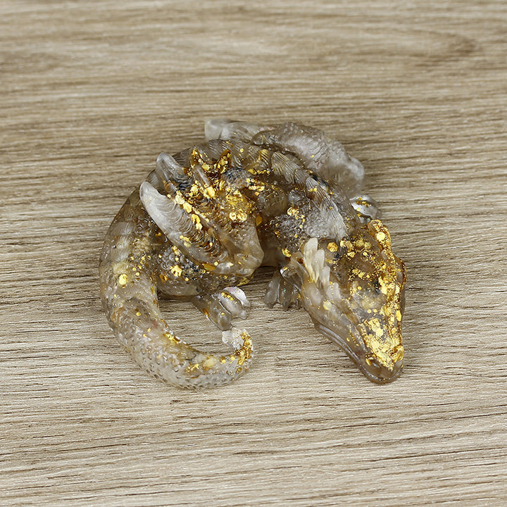 Olivenorma Ghiaia di cristallo naturale Resina colla Decorazione di pietra preziosa del drago