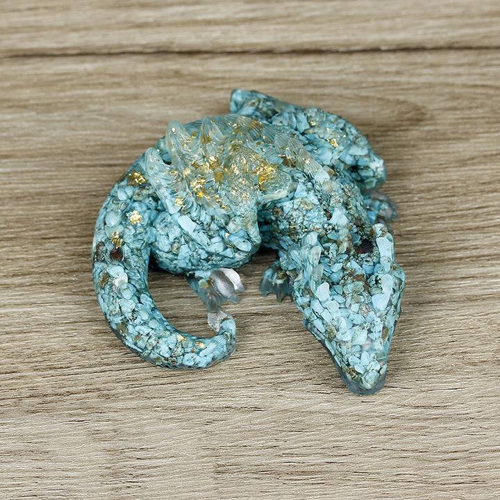 Olivenorma Ghiaia di cristallo naturale Resina colla Decorazione di pietra preziosa del drago
