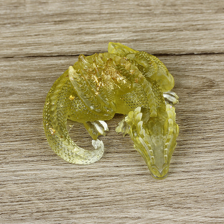 Olivenorma Ghiaia di cristallo naturale Resina colla Decorazione di pietra preziosa del drago