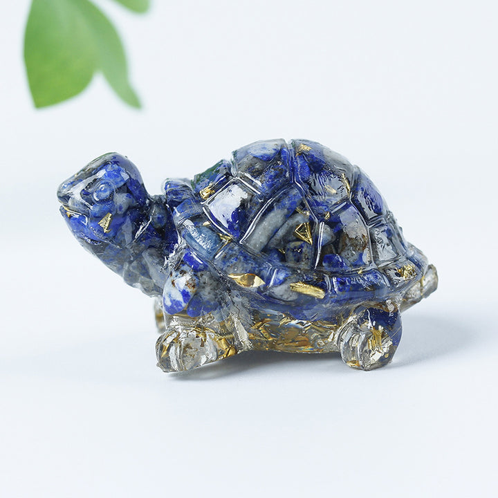 Olivenorma Ghiaia di Cristallo Colla Piccola Tartaruga Decorazione in Pietra Preziosa 