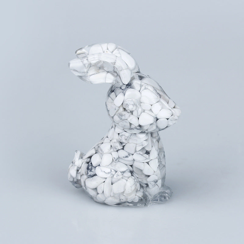 Decorazione per tavolo da casa con pietre preziose in resina epossidica e cristalli Olivenorma