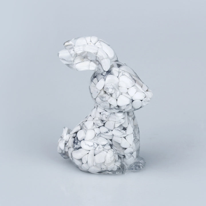 Decorazione per tavolo da casa con pietre preziose in resina epossidica e cristalli Olivenorma