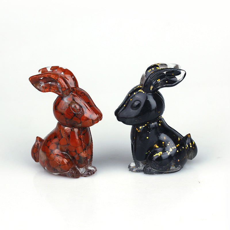 Decorazione per tavolo da casa con pietre preziose in resina epossidica e cristalli Olivenorma