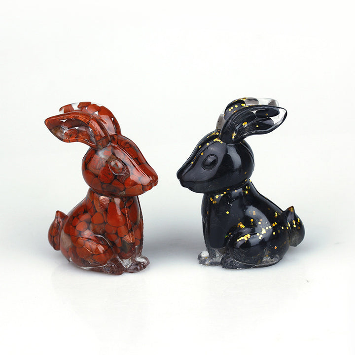 Decorazione per tavolo da casa con pietre preziose in resina epossidica e cristalli Olivenorma