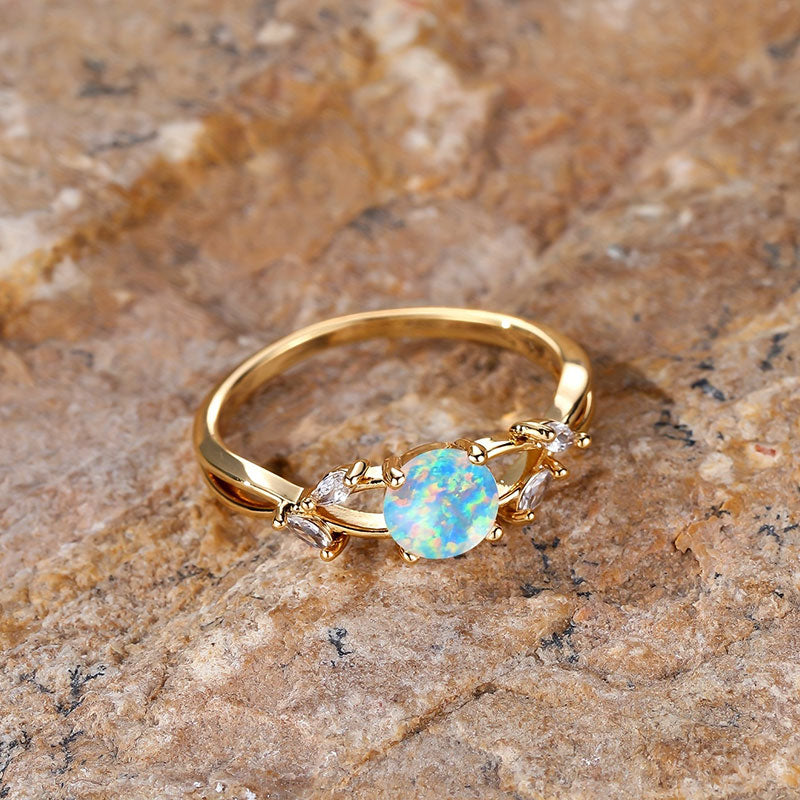 Anello Olivenorma "Purify Energy" con zircone marquise placcato opale